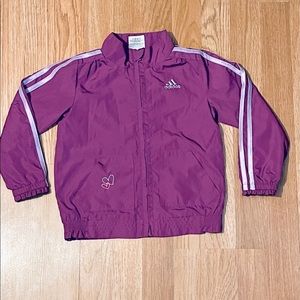 EUC Adidas toddler girls 4T Windbreaker Lightweight Purple Jacket